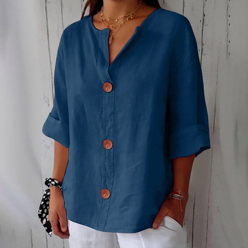 Women loose neck button - loose,