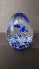 Large sized Egg paperweight with a pair of dolphins and a coral reef  H4.5in