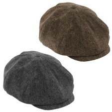 HERRINGBONE FLAT CAP BAKER BOY
