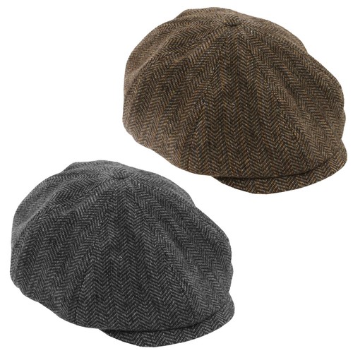 Herringbone flat cap baker boy - flat,
