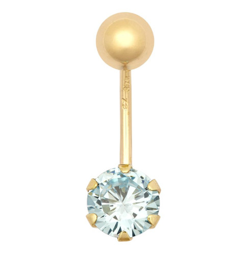 9ct yellow gold light blue - light,