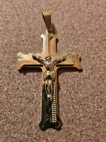18k gold filled crucifix - filled,