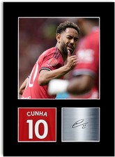 Matheus Cunha Football Player Poster Signed Photo Display Mount Print A4 Gift