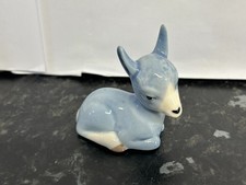 Szeiler Pottery Light Blue / White Resting Fawn/ Deer AND    2 SLEEPING SHEEP