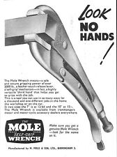 1962 Advert for MOLE Self-Grip Wrench (3) Vintage Original Small Print Ad 488/49
