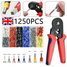 1250Pcs Crimp Tool W/ Bootlace Ferrule Crimper Plier Wire Terminal Connector Set