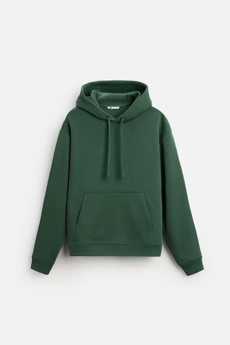 Zara men hoodie green - in,