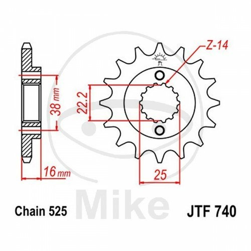 Sprocket z14 525 726 - z14,