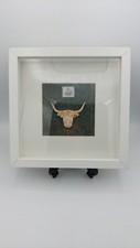 Highland Cow Picture. Harris Tweed. Box Framed. 10x10". Buchanan Galleries