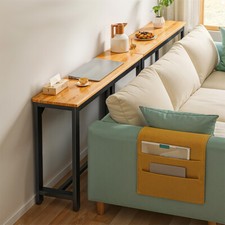Slim Wooden Console Table with Metal Legs Hallway Table Sofa/Behind Couch Table