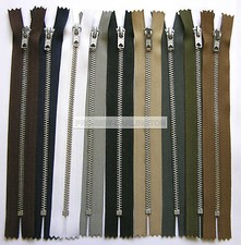 TROUSER JEANS ZIP CLOSED ENDED METAL TEETH ( CHOICE OF COLOURS & LENGTHS )