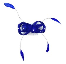 Ladies Feather Crystal Comb Fascinator Weddings Races Royal Ascot Hair Piece 