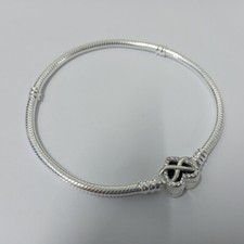 Pandora Moments Sparkling Infinity Heart Clasp Snake Chain Bracelet