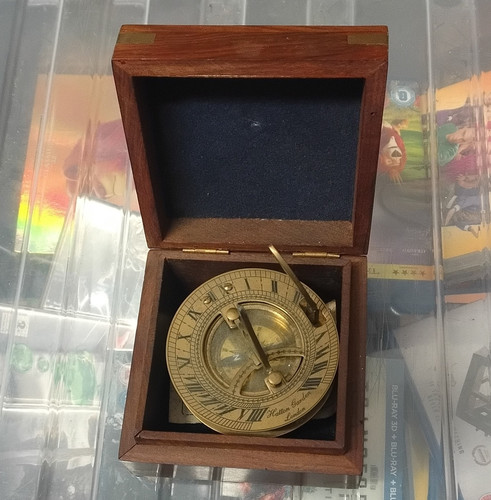 Brass sundial compass - sundial, in