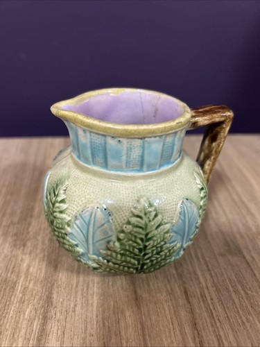 Vintage majolica creamer jug - vintage,