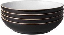 Denby - Elements Black Pasta Bowls Set of 4 - Dishwasher Microwave Safe Crockery
