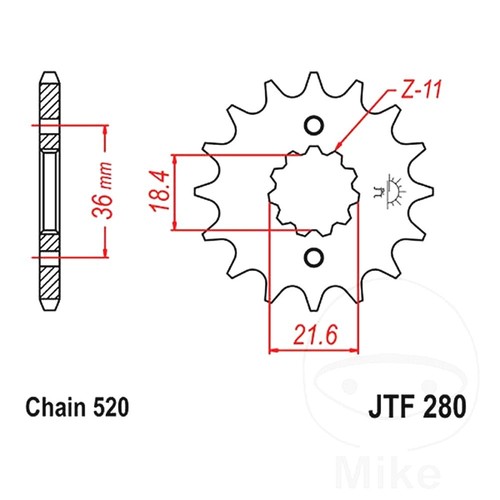 Front sprocket tooth 520 - sprocket,