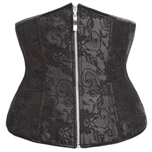 Black lace underbust corset - lace,