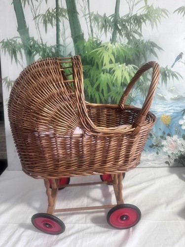 Vintage wicker dolls pram - wicker,