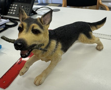 Large Vintage Free Standing German Shepherd Dog ornament sculpture Alsatian VGC