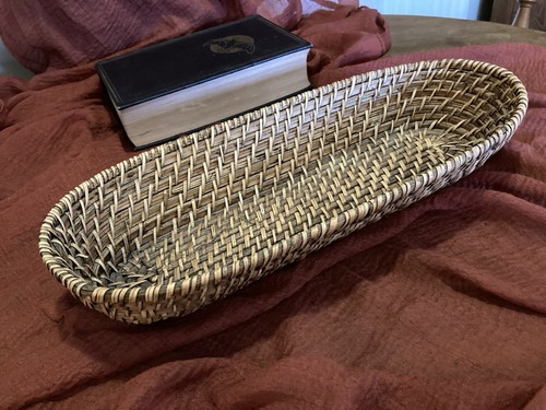 Vintage long bread basket - vintage,