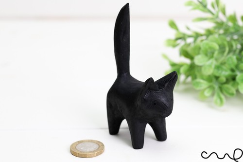 Hand carved cat figurine - hand-carved,