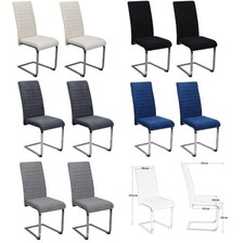 Dining Chairs 2/4/6/8pcs Modern Velvet High Back Sturdy Chrome Legs Office/Cafe