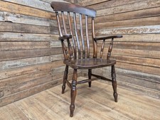 Vintage Country House Rustic Lath Back Grandfather Windsor Chair Carver