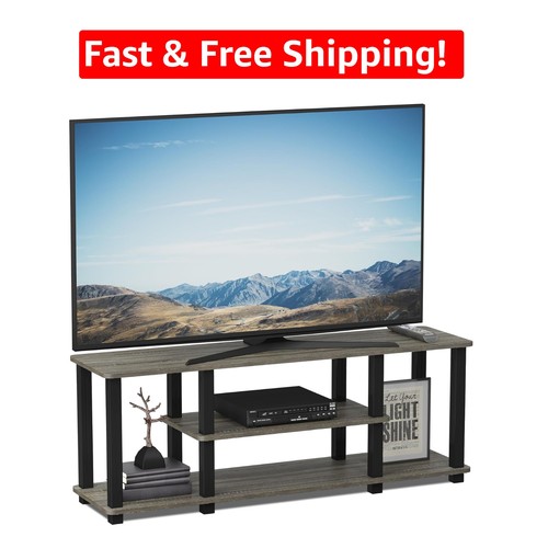 Modern french oak tier tv - modern, 3-tier