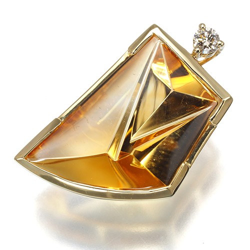Citrine 41ct brown - citrine, diamond