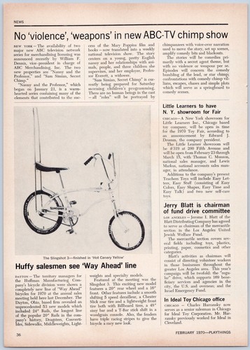 1970 huffy bicycle vintage toy - 1970,
