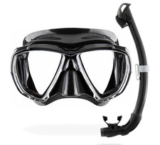 Cressi Big Eyes + Seal Dry Snorkel Combo - Black - New