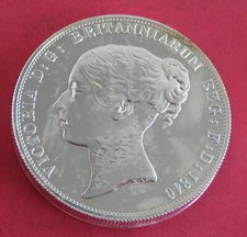 QUEEN VICTORIA 1840 SILVER COATED PIEDFORT PROOF PATTERN CROWN - mintage 18