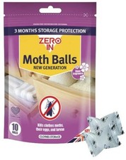 Zero In New Generation Moth Balls 10 Balls Per Pack, 3 Months Storage Protection