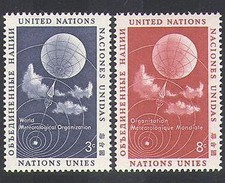 UN (NY) 1957 Meteorological/Meteorology/Weather/Balloon/Clouds 2v set (n37549)