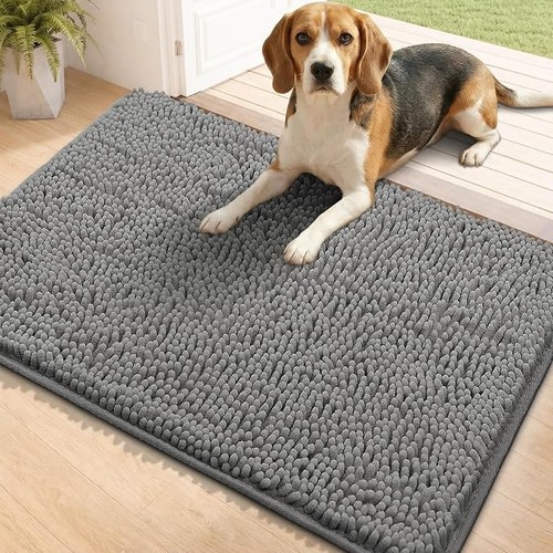 Functional chenille dog mat - chenille,