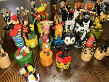 Vintage Wood Thumb Push Button