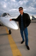 Damon Hill with the Lear Jet