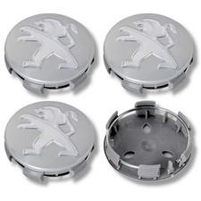 For Peugeot Alloy Wheel Centre Cap Hub x4 60mm Silver 307 308 406 407 408 508