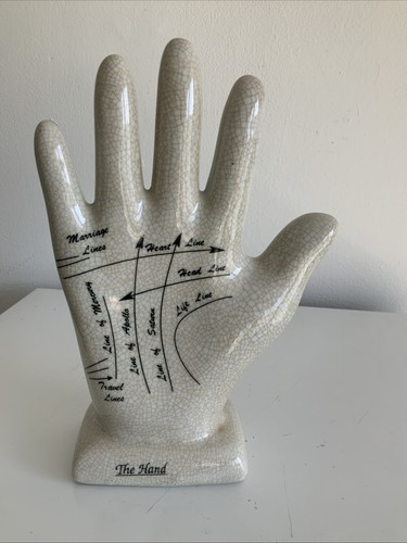 Ceramic palmistry hand - 8”,