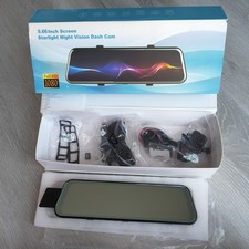 Dash Cam Front and Rear Starlight Night Vision Dash Cam 9.66 Screen Full HD 