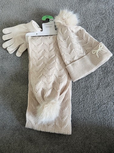 Primark oatmeal scarf hat and - oatmeal,
