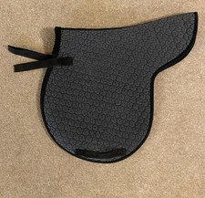 Black Pony/Cob Size 19 Inch Aerborn Saddle Pad 100% Cotton Quilted Cover