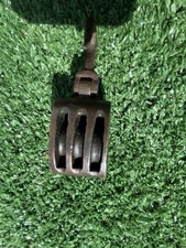 Antique Miniature 3 Wheel Block Pulley With Hook Bronze Colour Vintage Small 4”