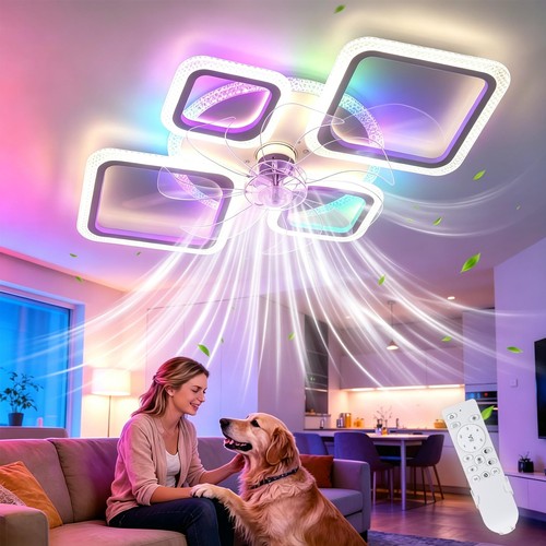 Led ceiling fan with light - led,