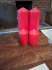 4 Pillar candles unscented small & large size church candle long burning hours
