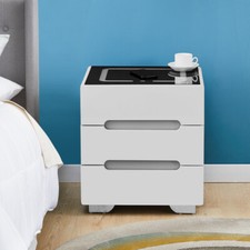 Smart Bedside Table with Light Phone Charging Modern Bedroom Furniture Drawers