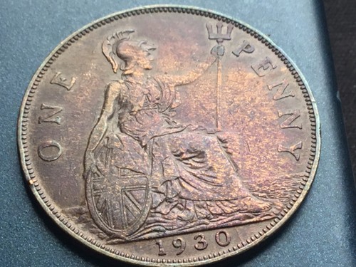 1930 george british penny - v,
