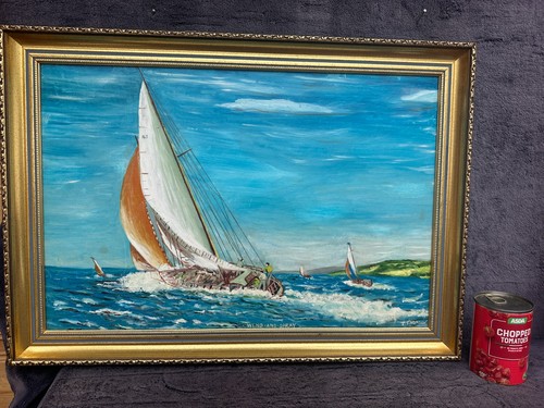 Large vintage framed oil - large,