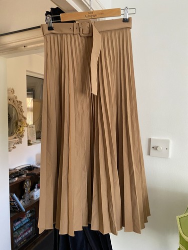 Zara pleated maxi skirt camel - zara,